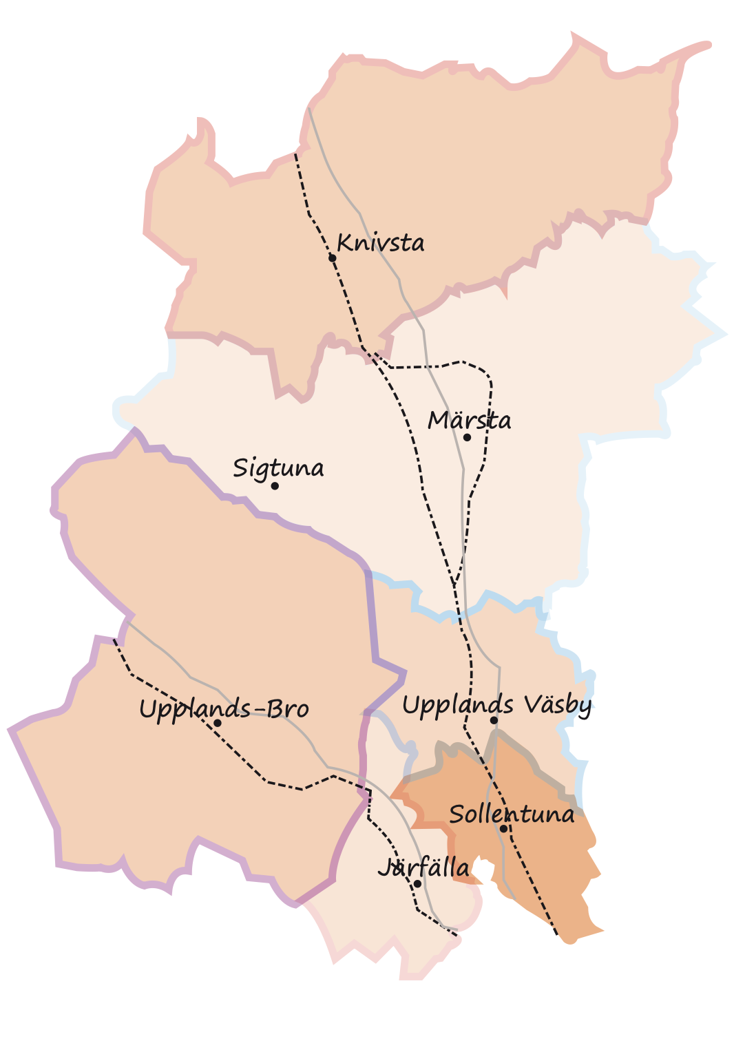 Karta över Attunda