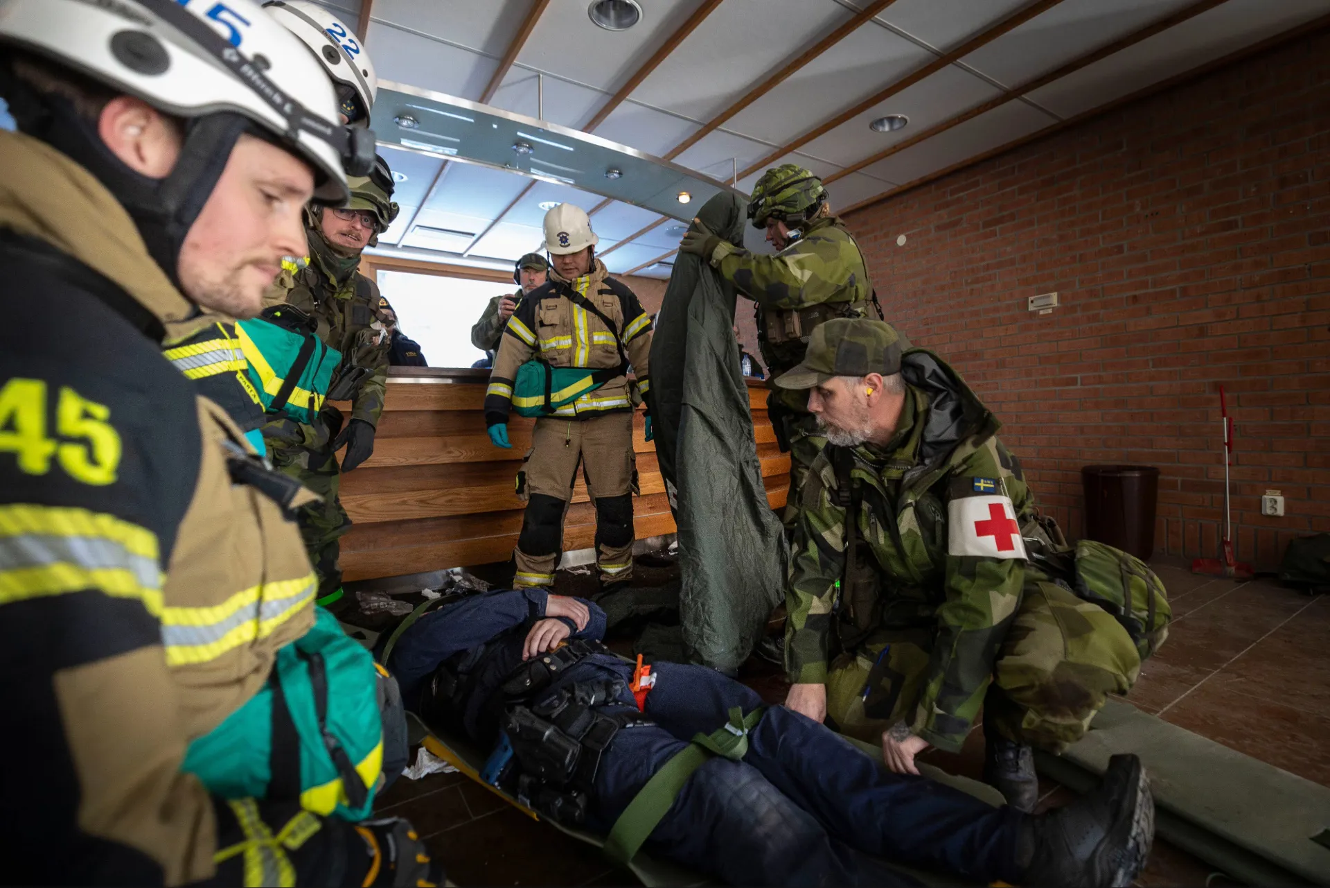 Bild från övning Birger Jarl som räddningstjänsten gör tillsammans med försvaret