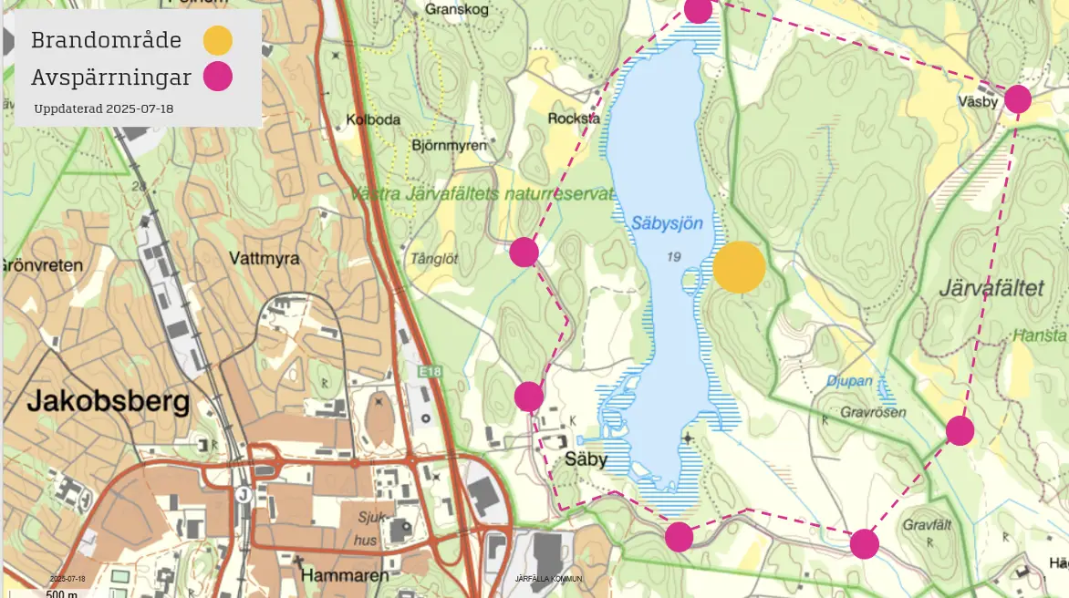 Karta över området